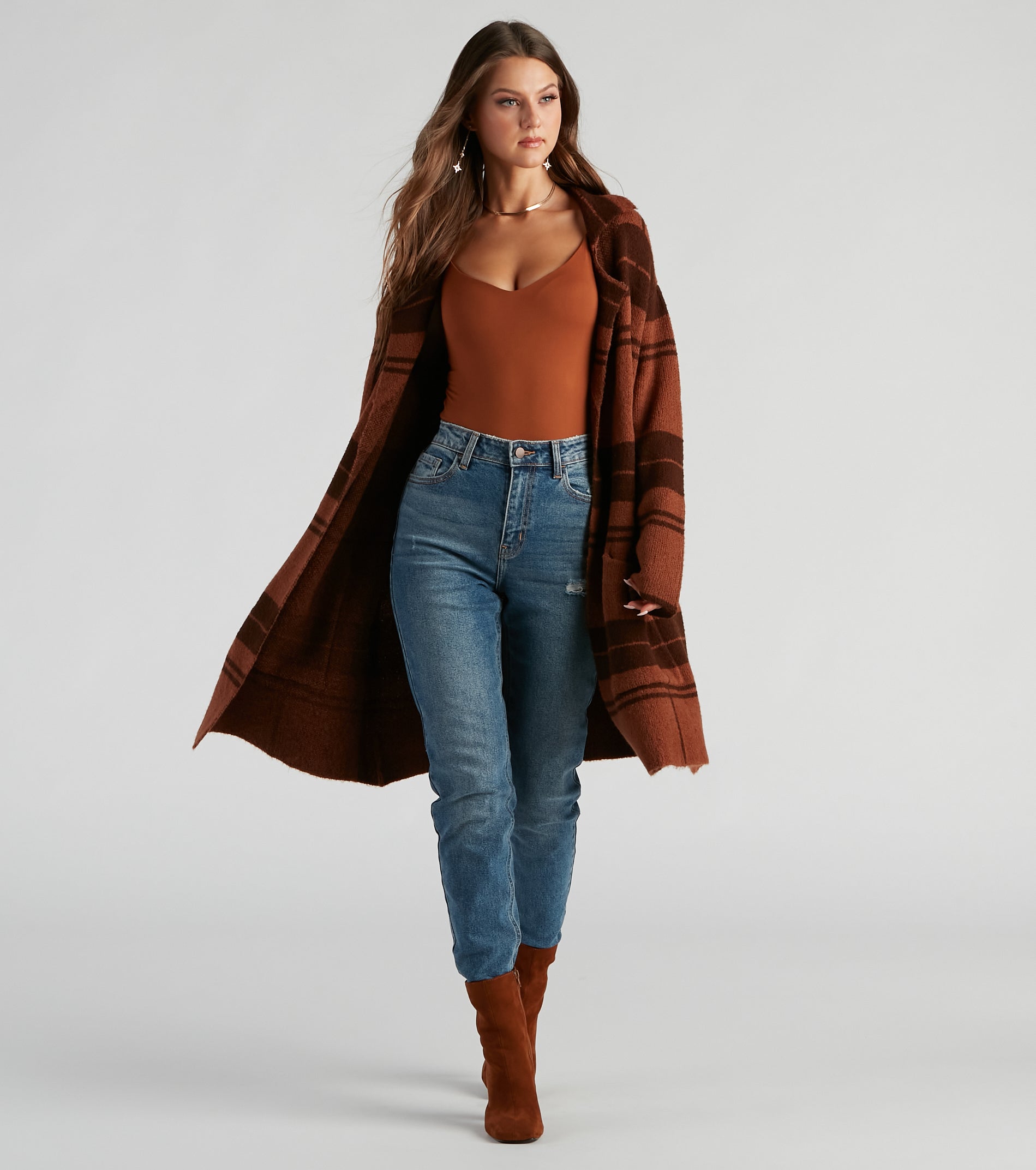 Comfort Zone Plaid Collared Duster - Image 11