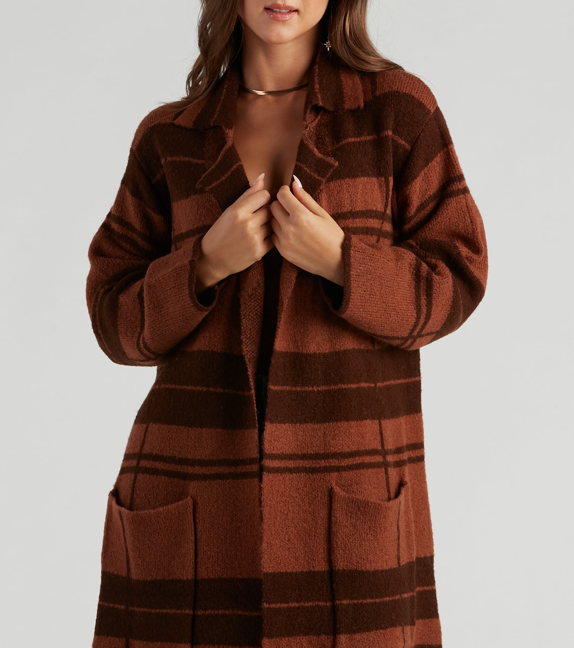 Comfort Zone Plaid Collared Duster - Image 12