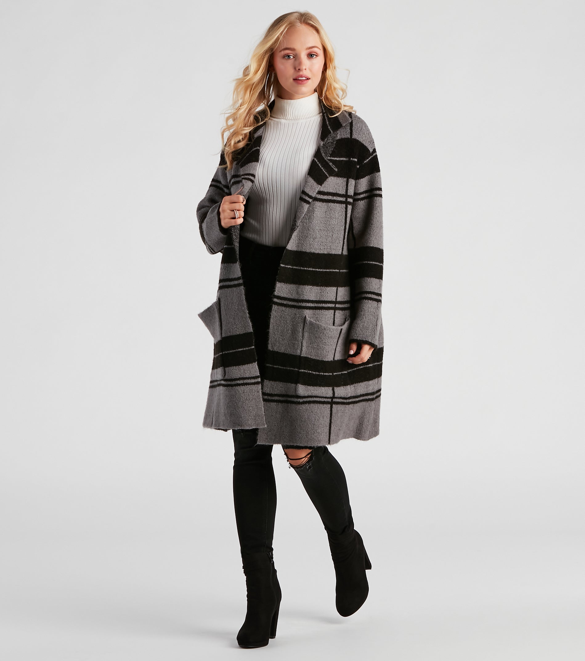 Comfort Zone Plaid Collared Duster - Image 7