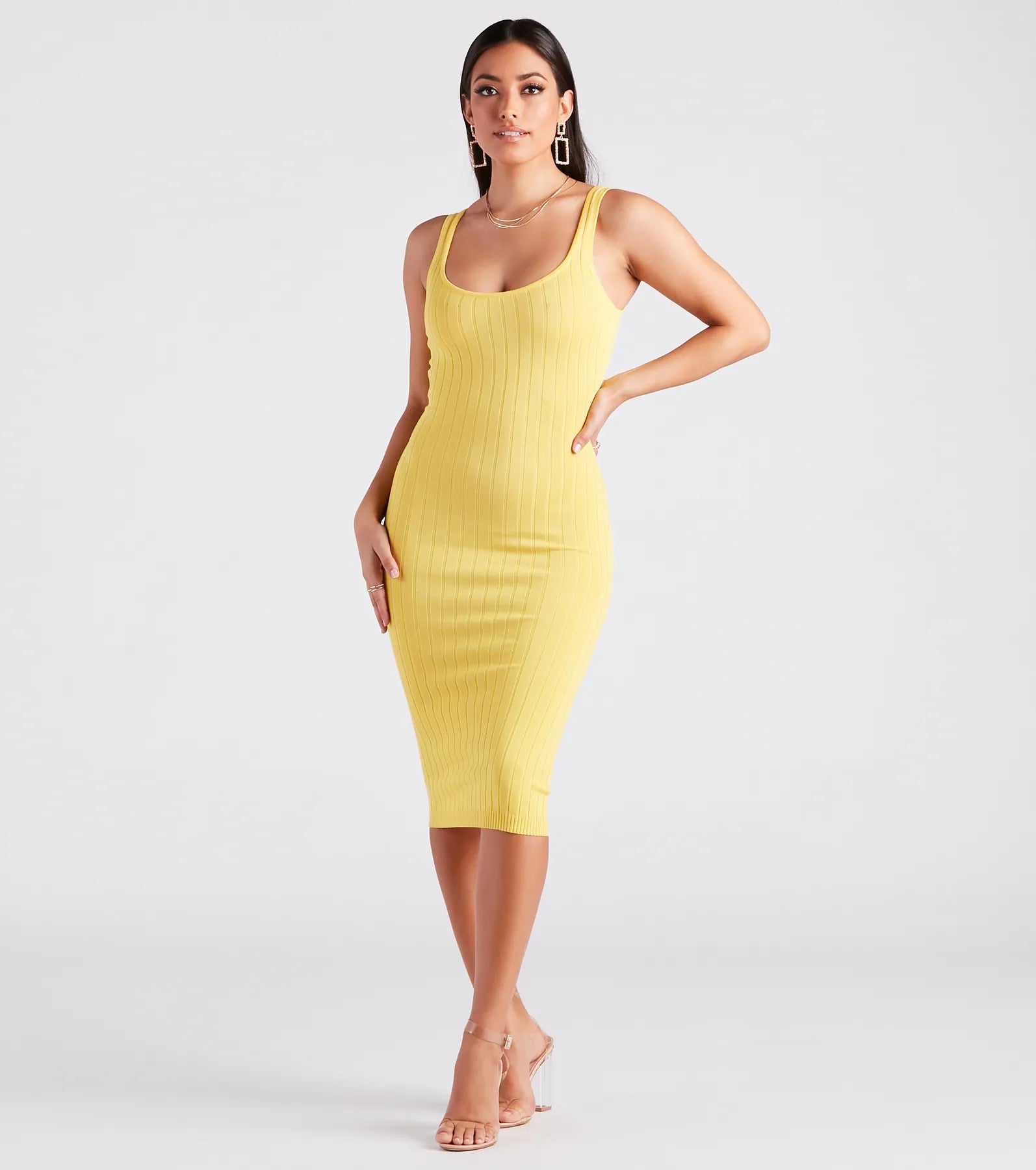 Taking the Plunge Scoop Neck Midi Dress - Image 81