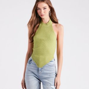 Summer Glow Asymmetric Halter Top