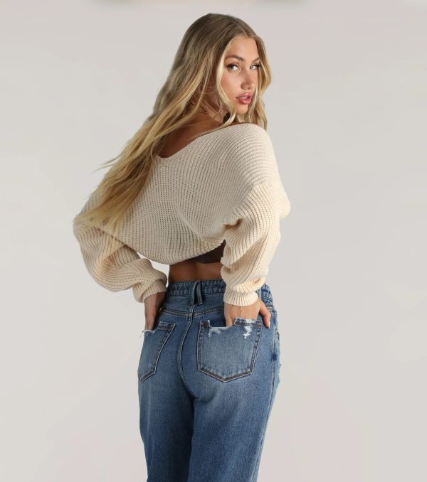 Sweet And Cozy Oversized Knit Sweater Bolero - Image 6