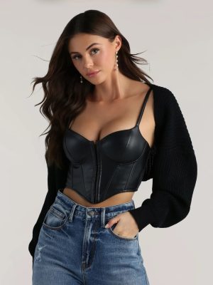 Sweet And Cozy Oversized Knit Sweater Bolero