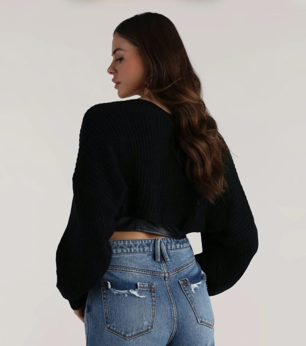 Sweet And Cozy Oversized Knit Sweater Bolero - Image 2