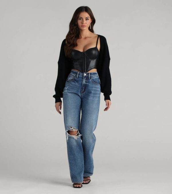 Sweet And Cozy Oversized Knit Sweater Bolero - Image 4