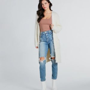 Cozy Touch Eyelash Knit Duster Cardigan