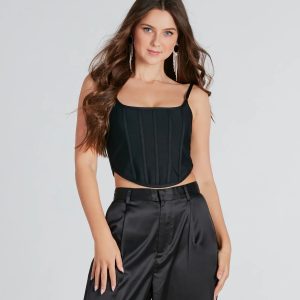 Pour It Up Bandage Knit Corset Top