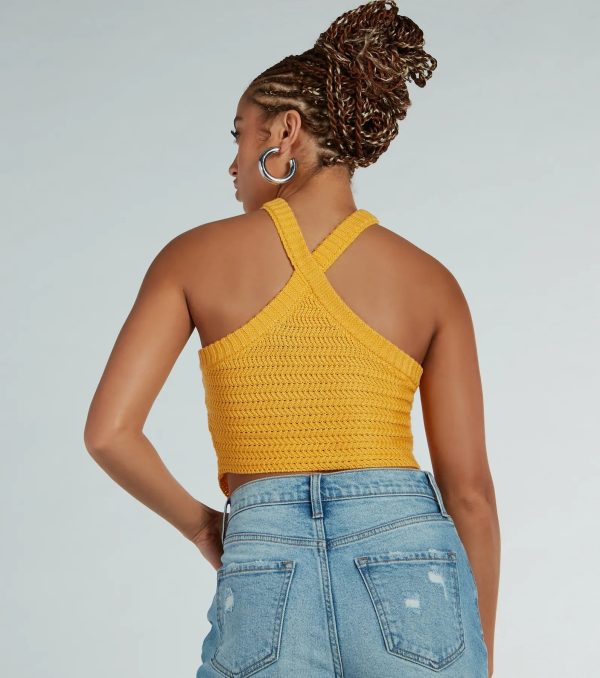 Cutest Style Halter Knit Crop Top - Image 2