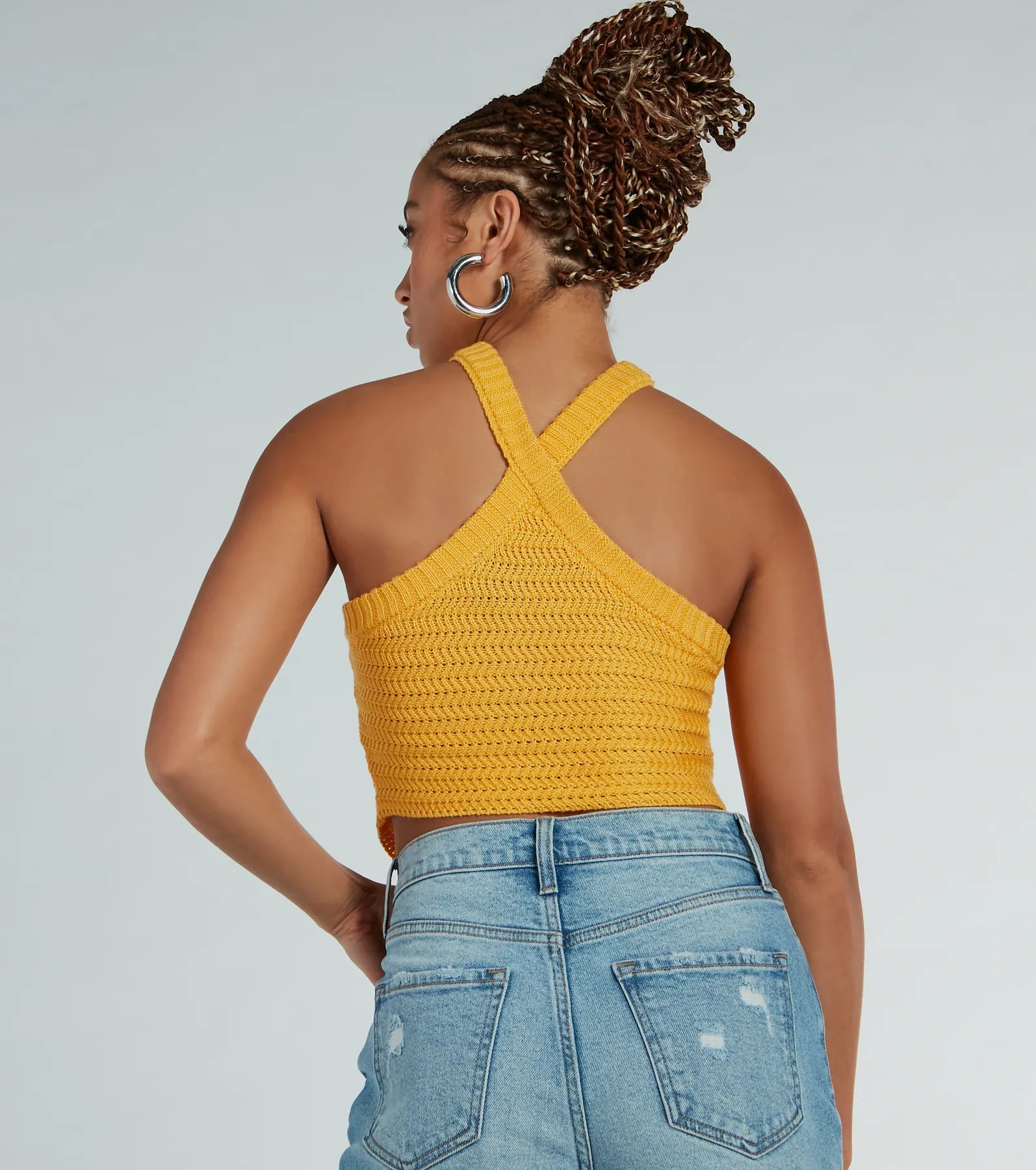 Cutest Style Halter Knit Crop Top - Image 2