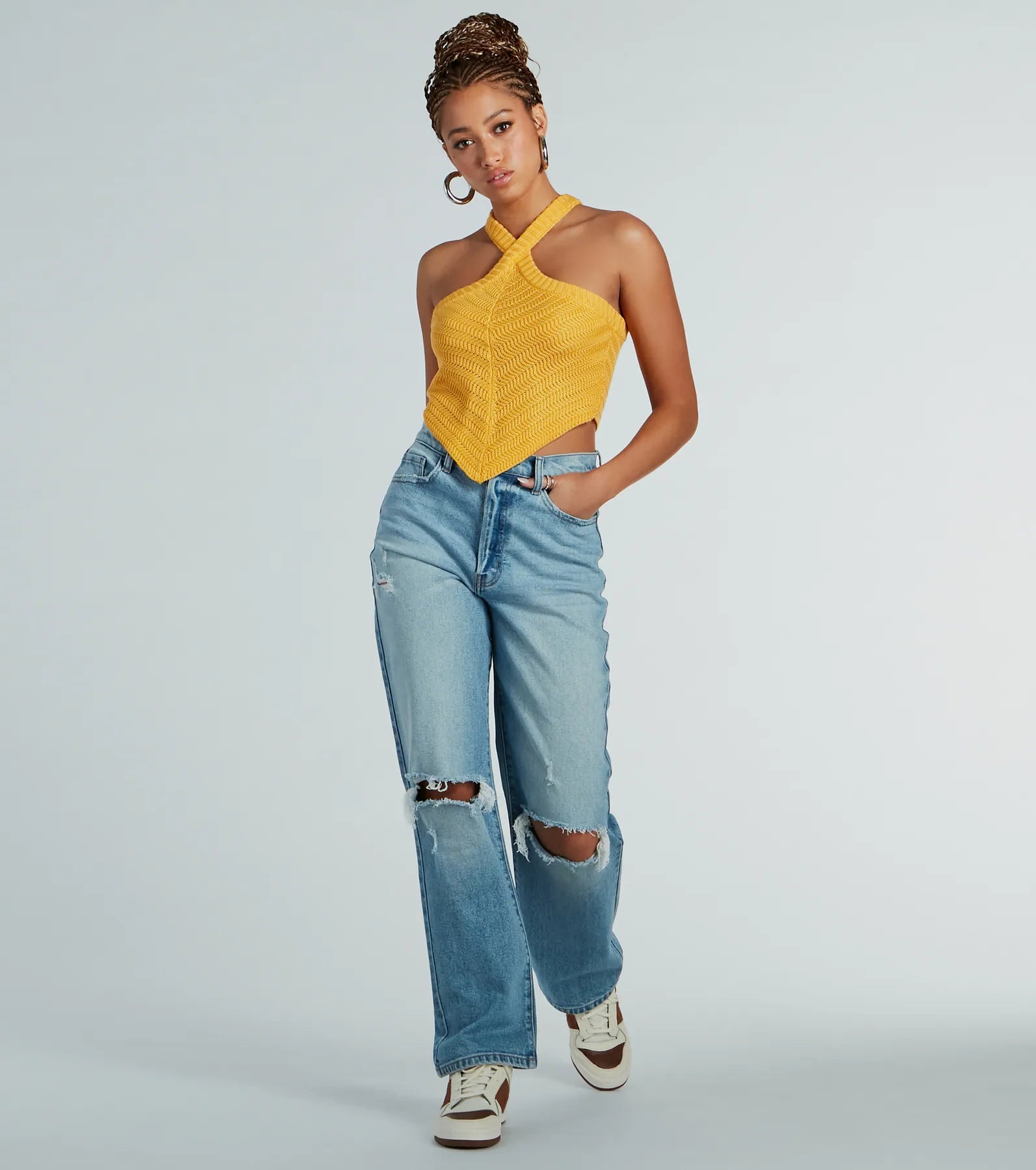 Cutest Style Halter Knit Crop Top - Image 3