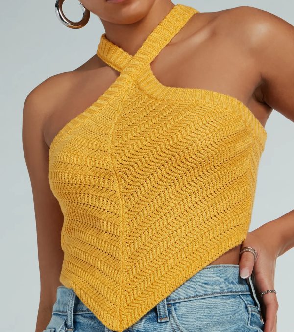 Cutest Style Halter Knit Crop Top - Image 4
