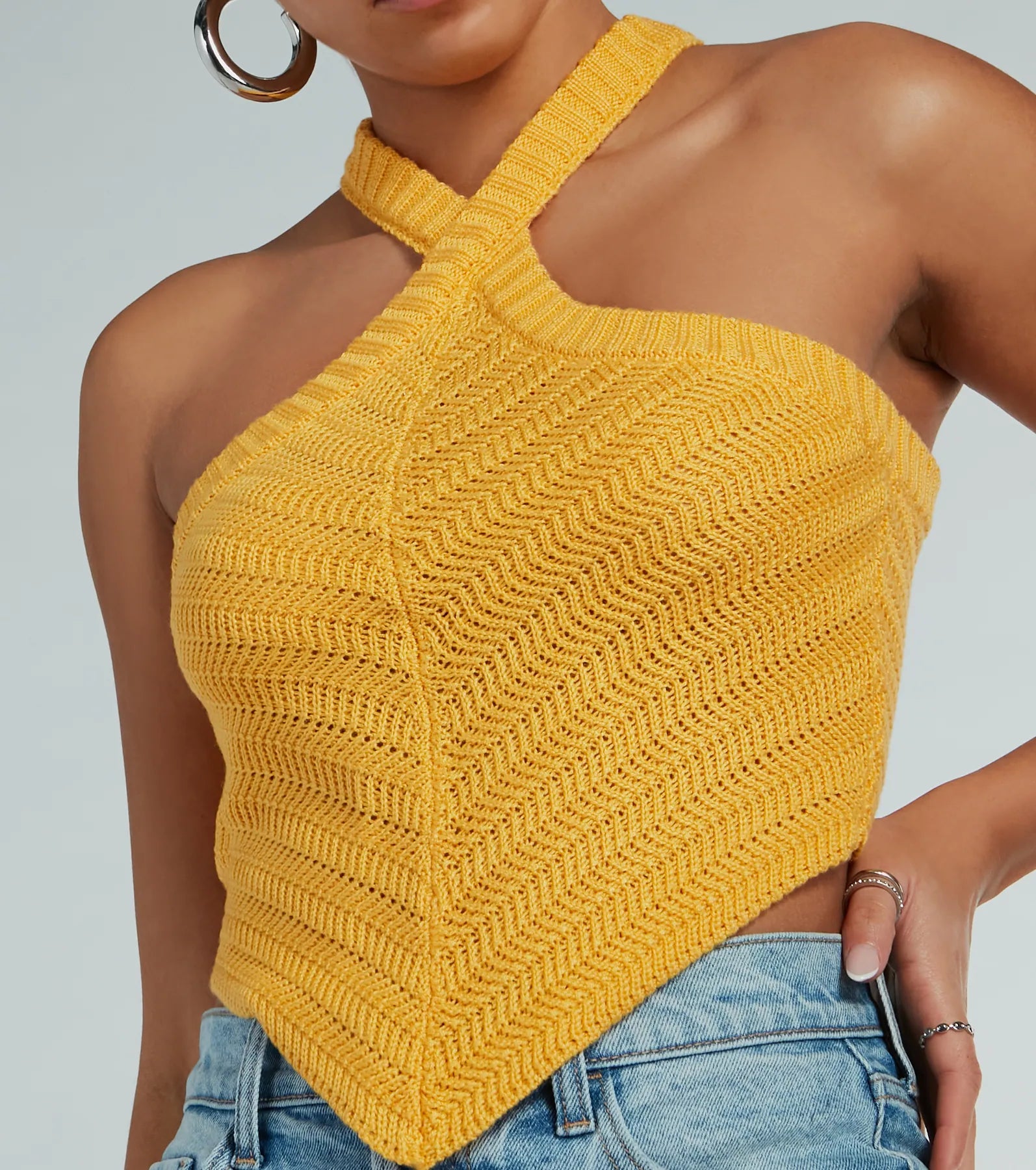 Cutest Style Halter Knit Crop Top - Image 4