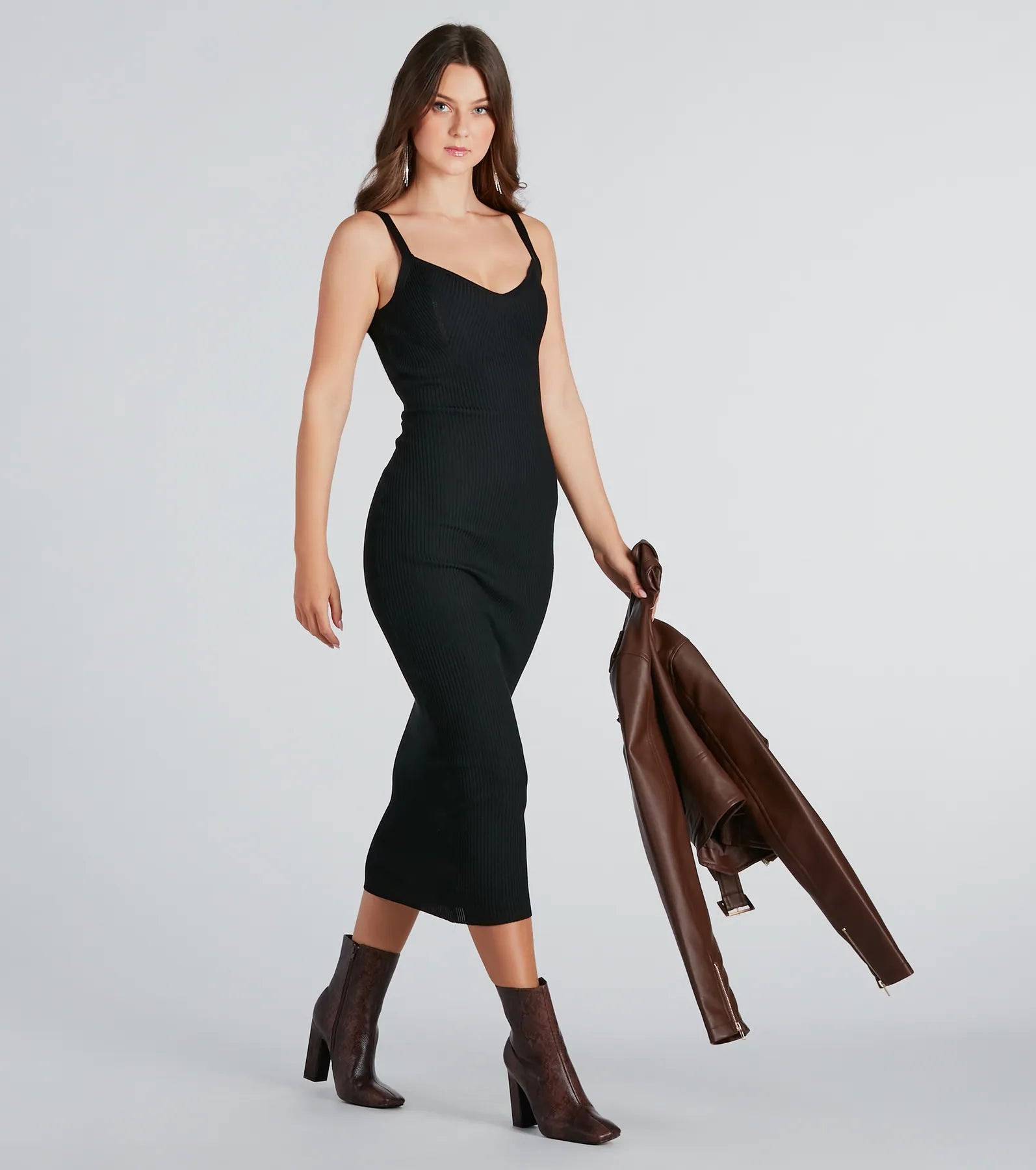 Fashionable Chic Sweater Maxi Dress - Image 7