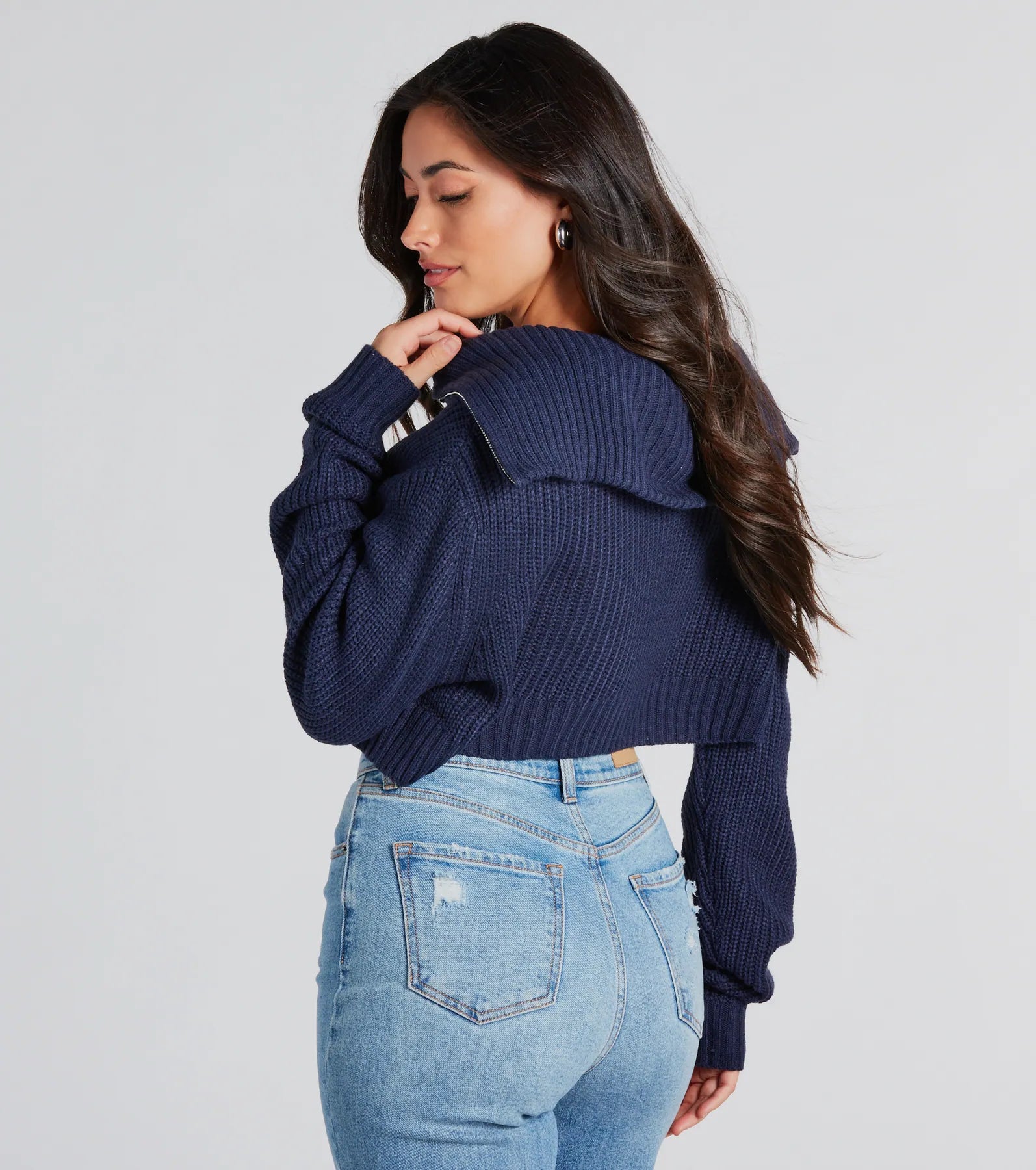 Casually Classic Collared Zip-Front Sweater - Image 2