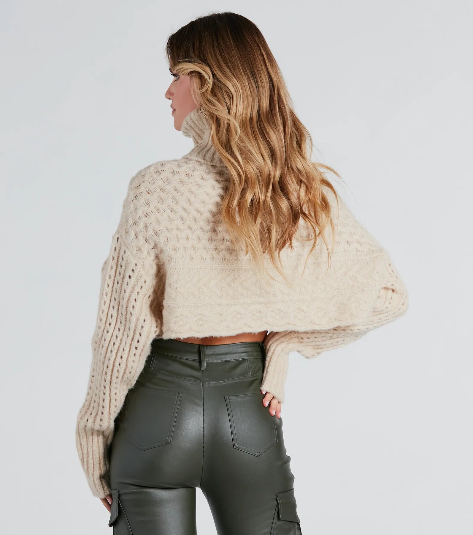 Cozy Bonds Cable Knit Turtleneck Sweater - Image 2