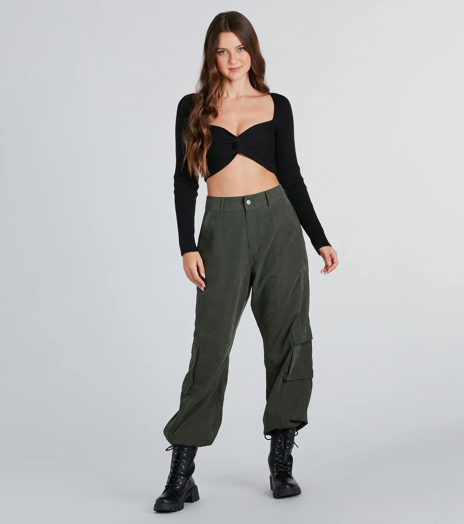 Looking Cute Twist-Front Cropped Sweater - Image 7