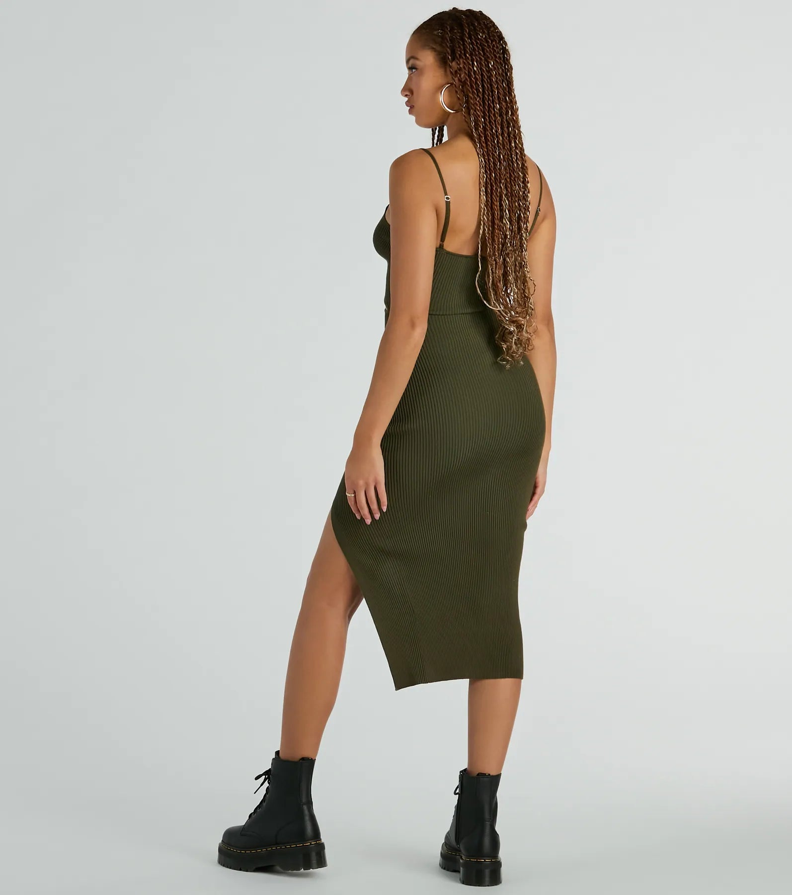 Such A Serve Cutout Strappy Ribbed Knit Midi Dress - Image 2