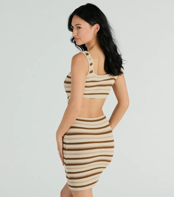 Perfect Match Sleeveless Striped Ribbed Knit Mini Dress - Image 2