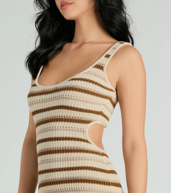 Perfect Match Sleeveless Striped Ribbed Knit Mini Dress - Image 4