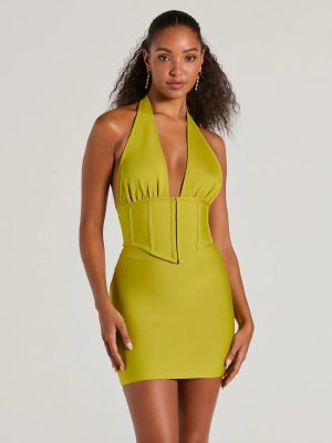 Sculpted Sultry Bandage Halter Crop Top