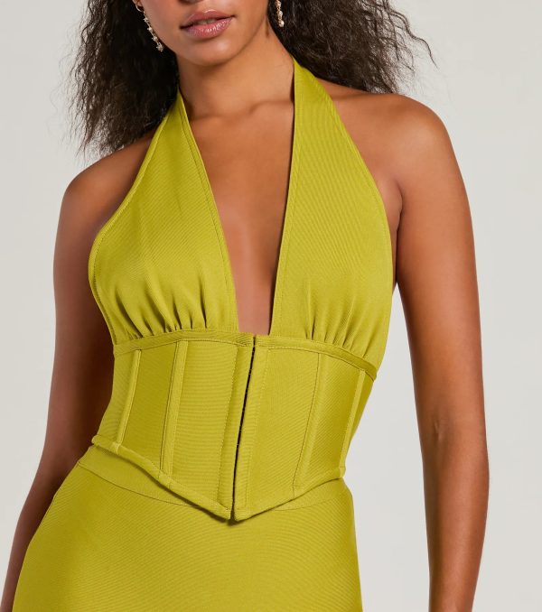 Sculpted Sultry Bandage Halter Crop Top - Image 4