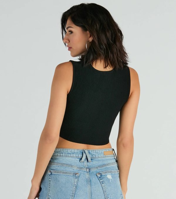 Basically The One Sleeveless Cutout Crop Top - Image 2