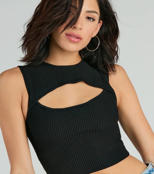 Basically The One Sleeveless Cutout Crop Top - Image 3