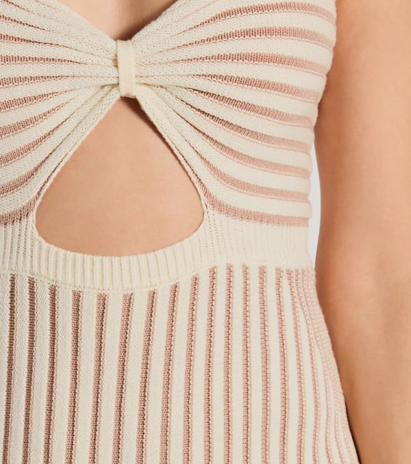Leaving An Impression Striped Ribbed Knit Midi Dress - Image 3