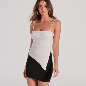 Trendy Vibe Asymmetric Ribbed Knit Top