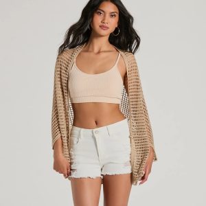Layered Cutie Oversized Crochet Cardigan