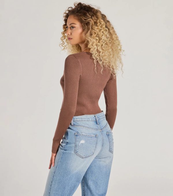 Toasty Babe Long Sleeve Rib Knit Crop Top - Image 6