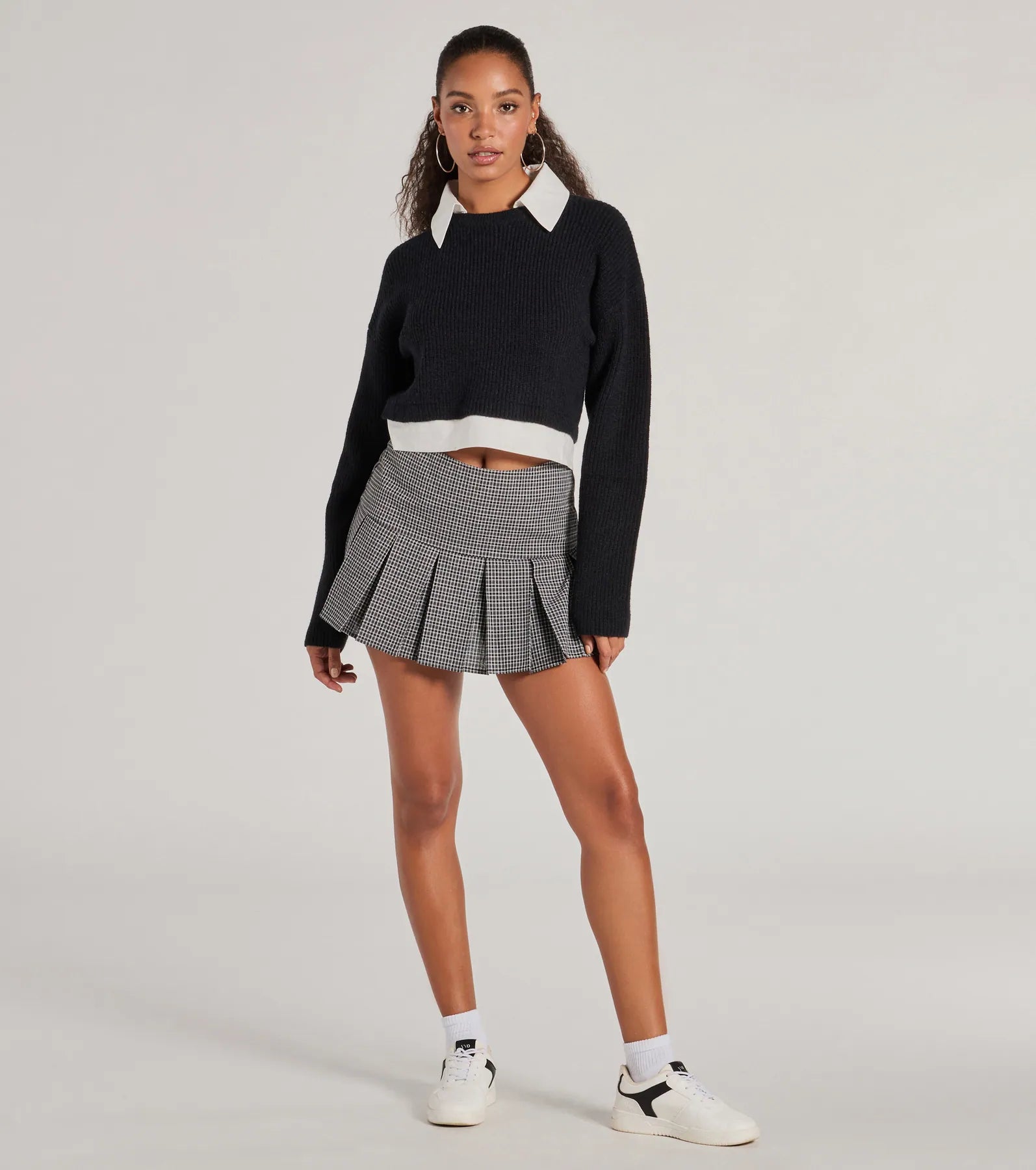 Preppy Aesthetic Collared Crew Neck Sweater - Image 3