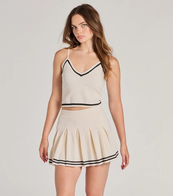 Preppy Please Striped V-Neck Crop Top - Image 5