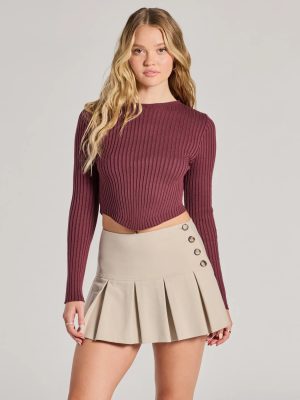 Casual Admiration Long Sleeve Rib Knit Crop Top