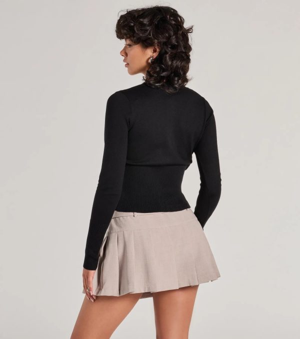 Chic Staple Crew Neck Cropped Knit Cardigan - Image 7