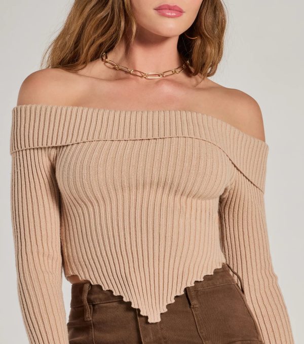 Trendy Textures Ribbed Knit Off-The-Shoulder Top - Image 4
