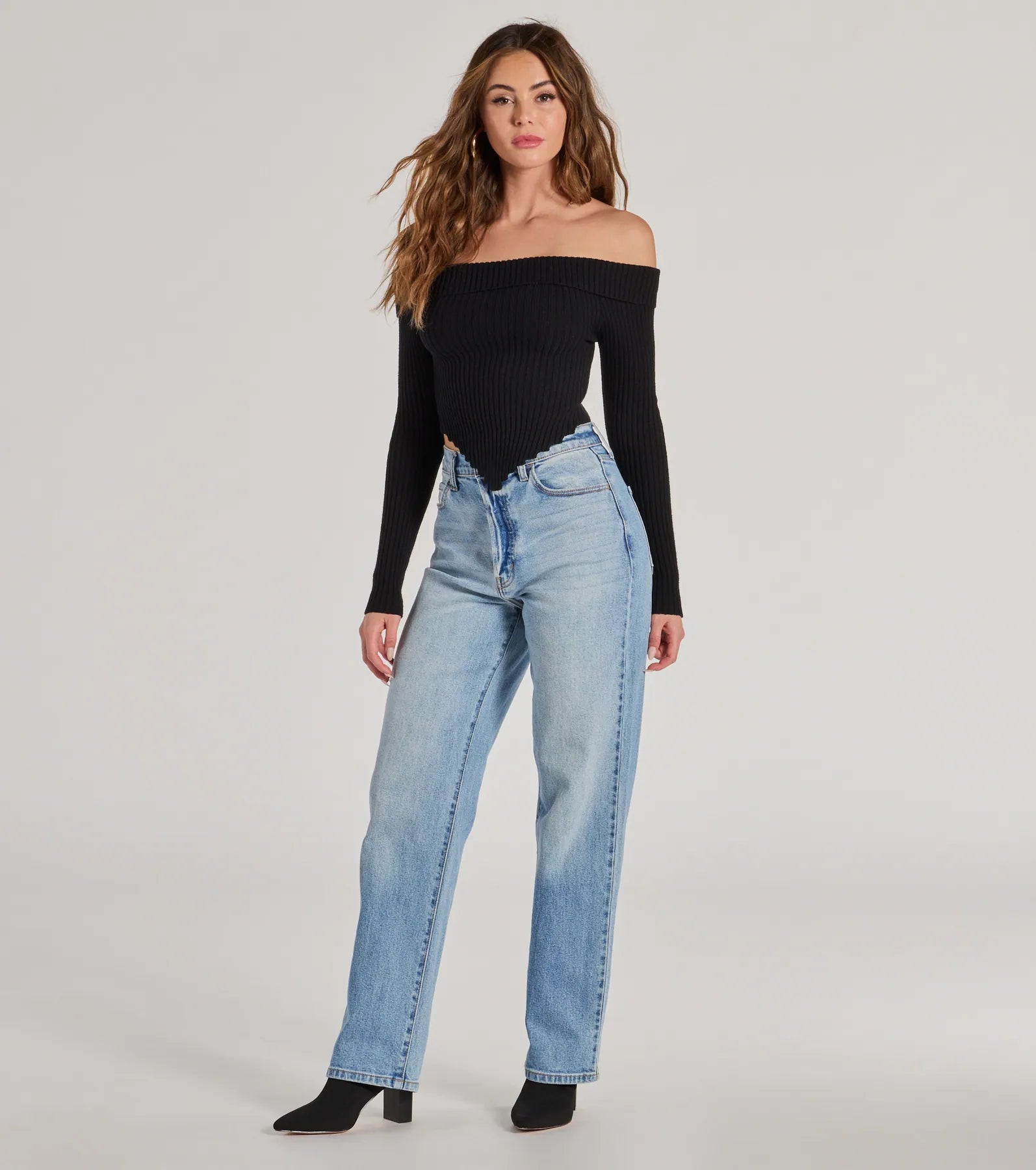Trendy Textures Ribbed Knit Off-The-Shoulder Top - Image 10
