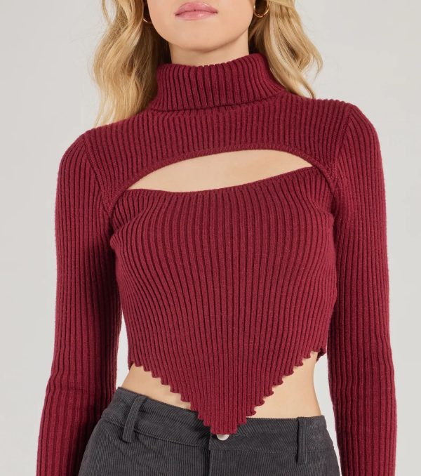 Chic Muse Ribbed Knit Cutout Crop Top - Image 4