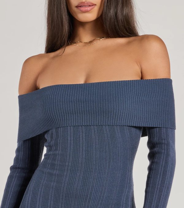 Chic Choice Knit Off-The-Shoulder Maxi Dress - Image 3