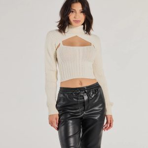 Cozy Casual Cable Knit Cropped Tank Top