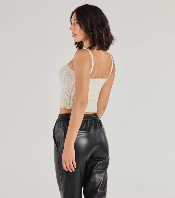 Cozy Casual Cable Knit Cropped Tank Top - Image 2