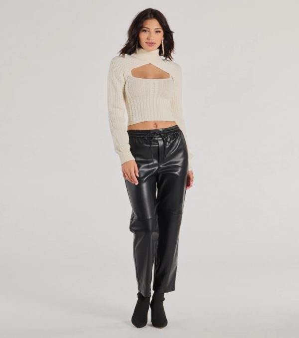 Cozy Casual Cable Knit Cropped Tank Top - Image 3