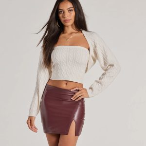 Cozy Glam Cable Knit Tube Top