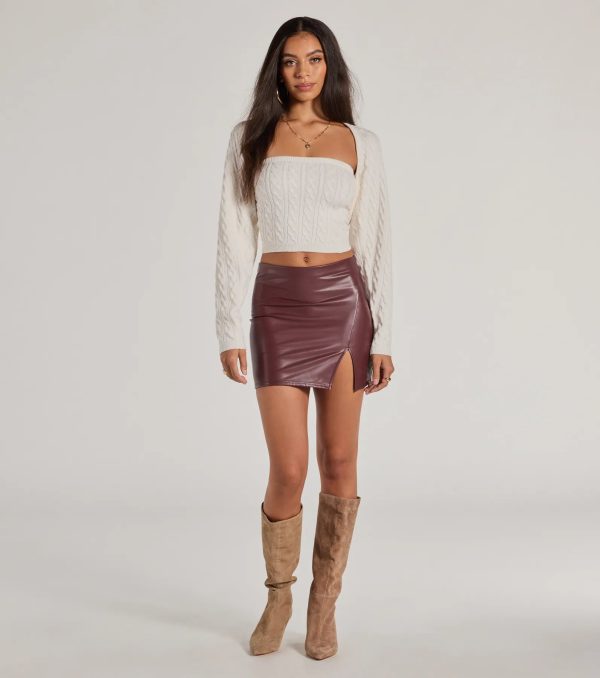 Cozy Glam Cable Knit Tube Top - Image 3