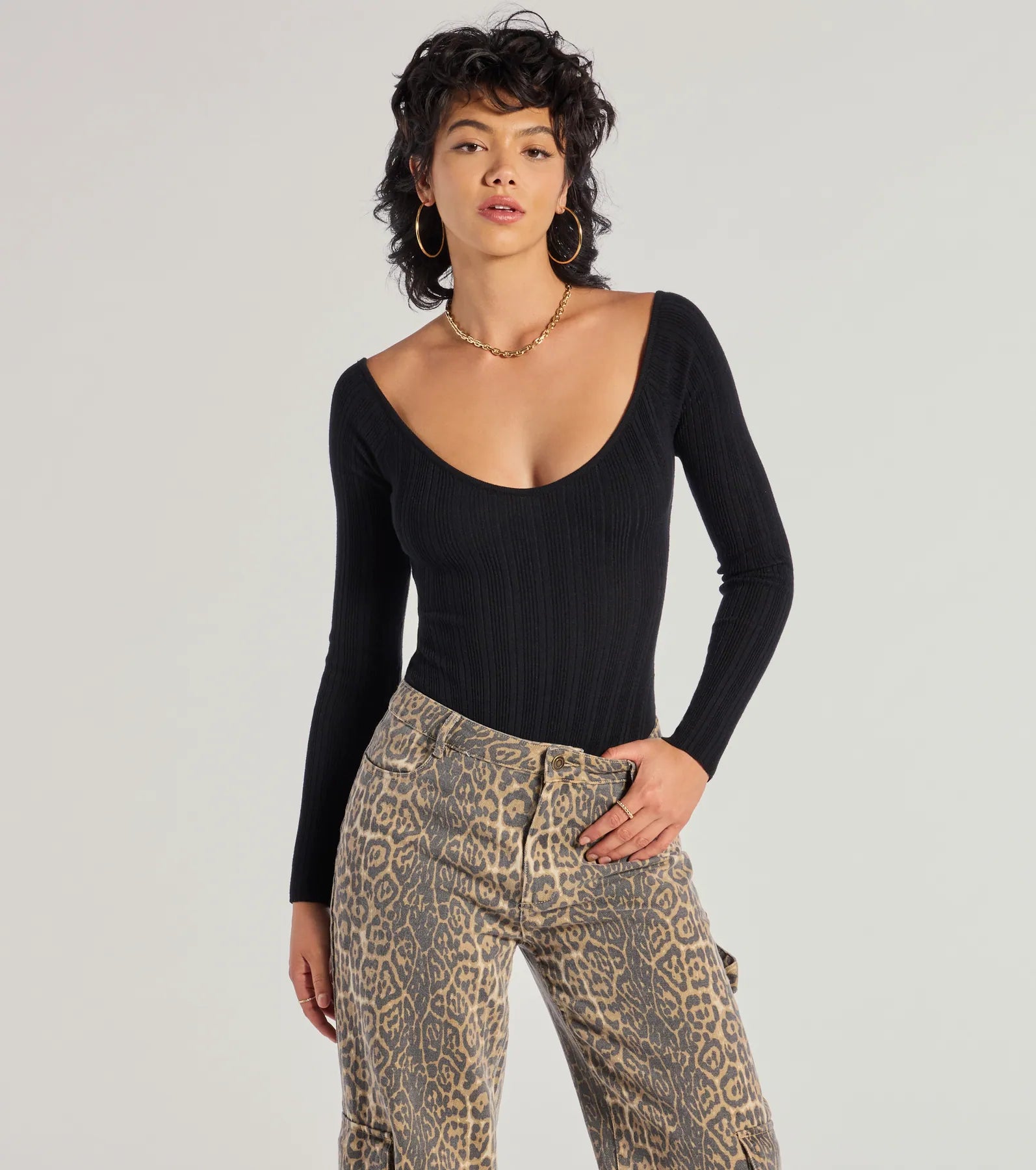 Elevated Essential Ribbed Knit Long Sleeve Bodysuit - Image 7