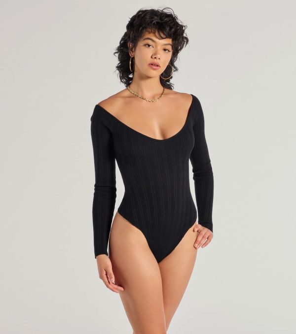 Elevated Essential Ribbed Knit Long Sleeve Bodysuit - Image 8
