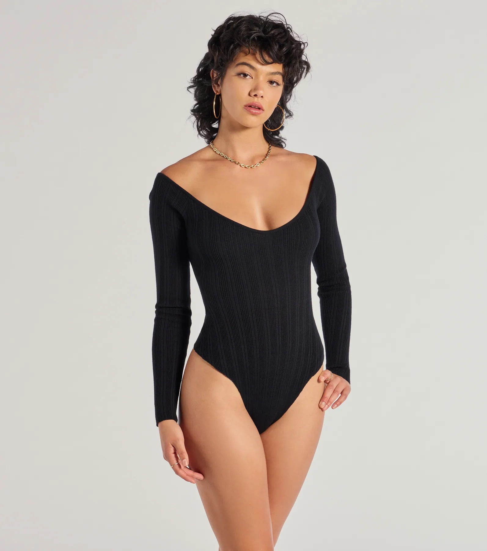Elevated Essential Ribbed Knit Long Sleeve Bodysuit - Image 8