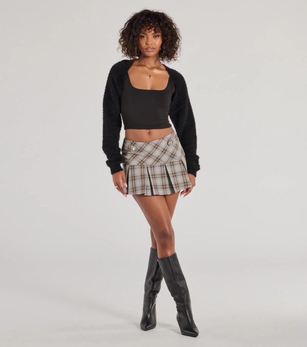 Cuddly Cozy Eyelash Knit Sweater Bolero - Image 3