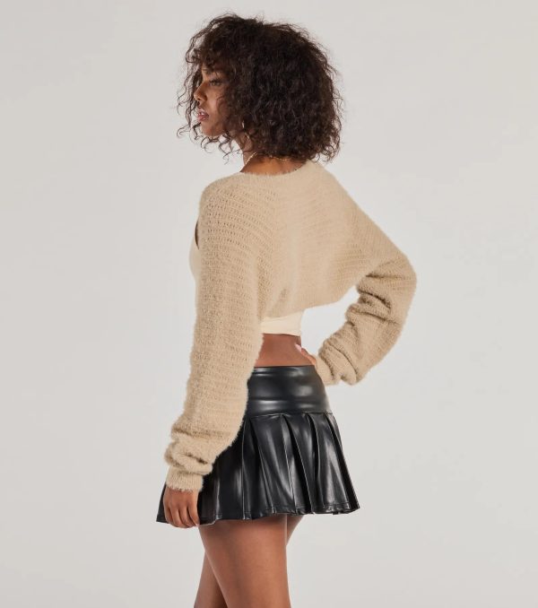 Cuddly Cozy Eyelash Knit Sweater Bolero - Image 6