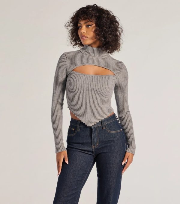 Chic Muse Ribbed Knit Cutout Crop Top - Image 6